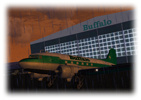 Buffalo Airways Virtual DC-3 parked at Yellowknife